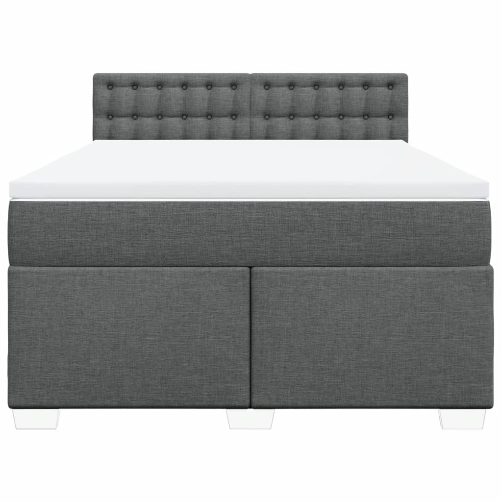 Boxspring met matras stof donkergrijs 160x200 cm