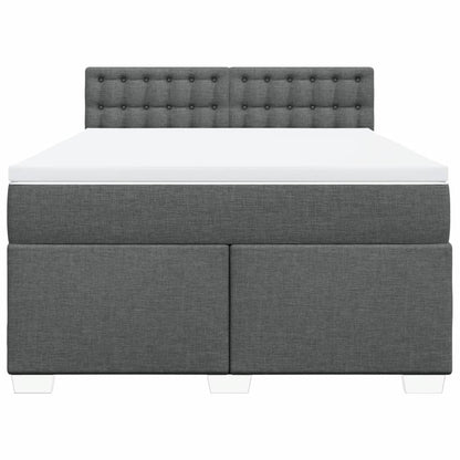 Boxspring met matras stof donkergrijs 160x200 cm