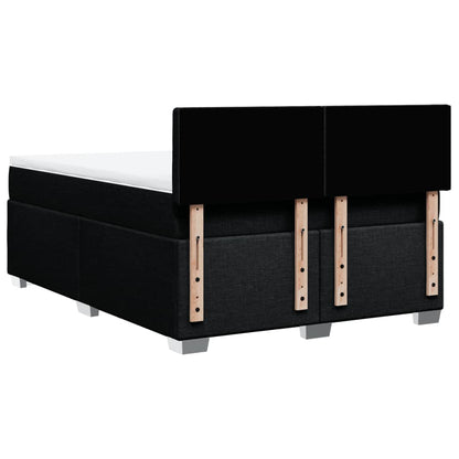 Boxspring met matras stof zwart 160x200 cm