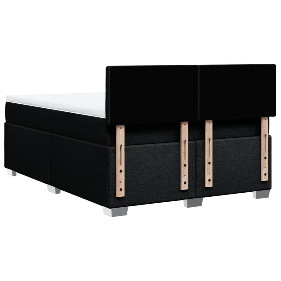 Boxspring met matras stof zwart 160x200 cm