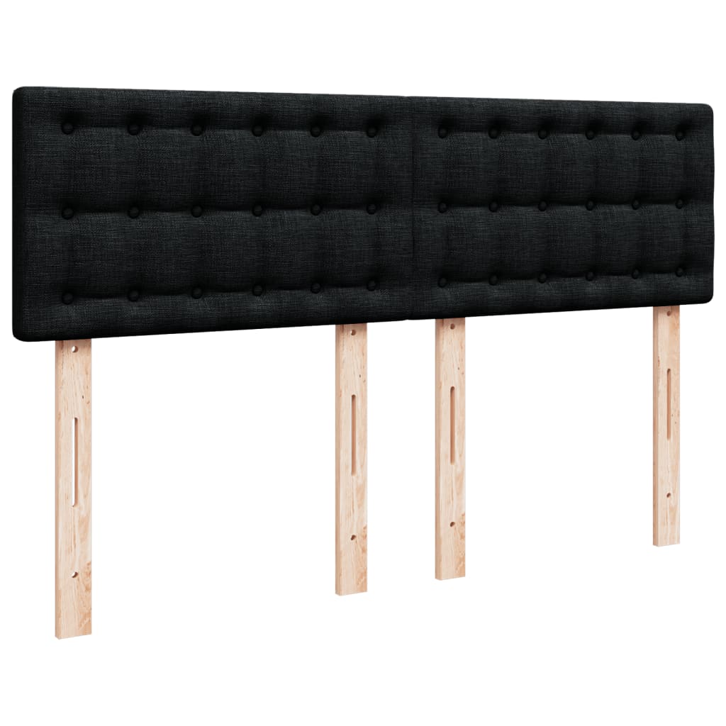 Boxspring met matras stof zwart 160x200 cm