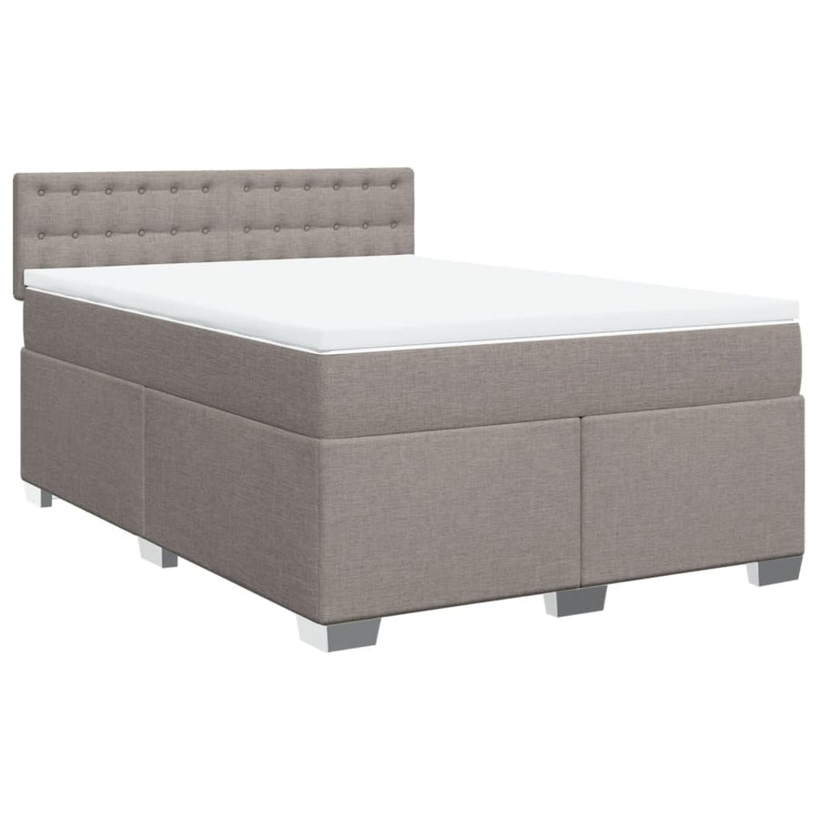 Boxspring met matras stof taupe 160x200 cm
