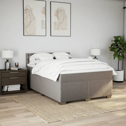 Boxspring met matras stof taupe 160x200 cm