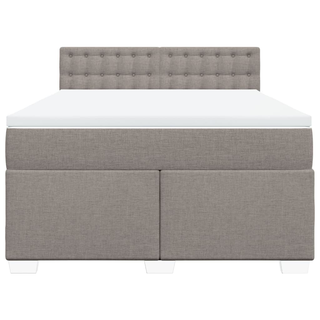 Boxspring met matras stof taupe 160x200 cm