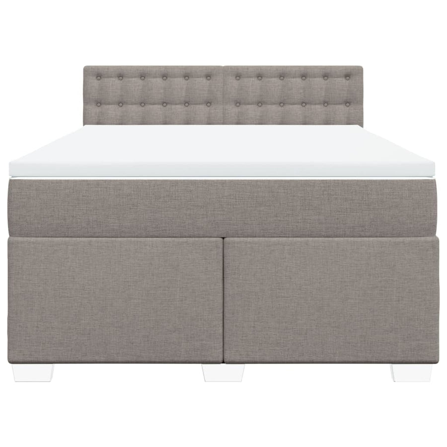 Boxspring met matras stof taupe 160x200 cm