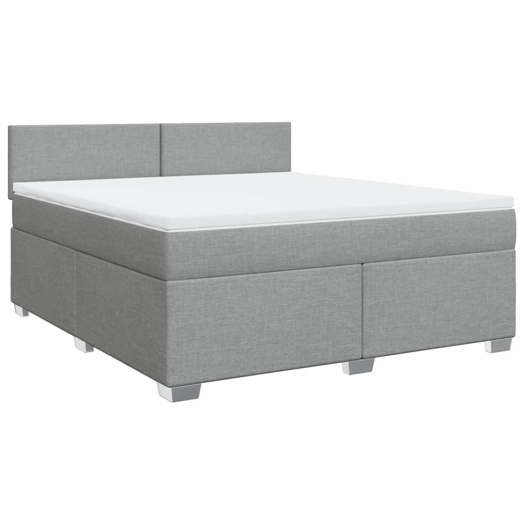 Boxspring met matras stof lichtgrijs 180x200 cm