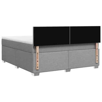 Boxspring met matras stof lichtgrijs 180x200 cm
