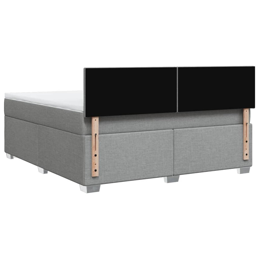 Boxspring met matras stof lichtgrijs 180x200 cm