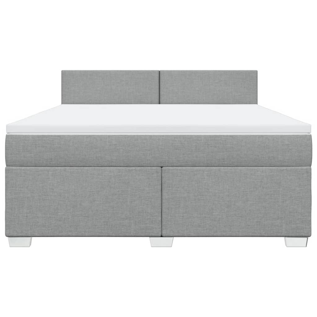 Boxspring met matras stof lichtgrijs 180x200 cm