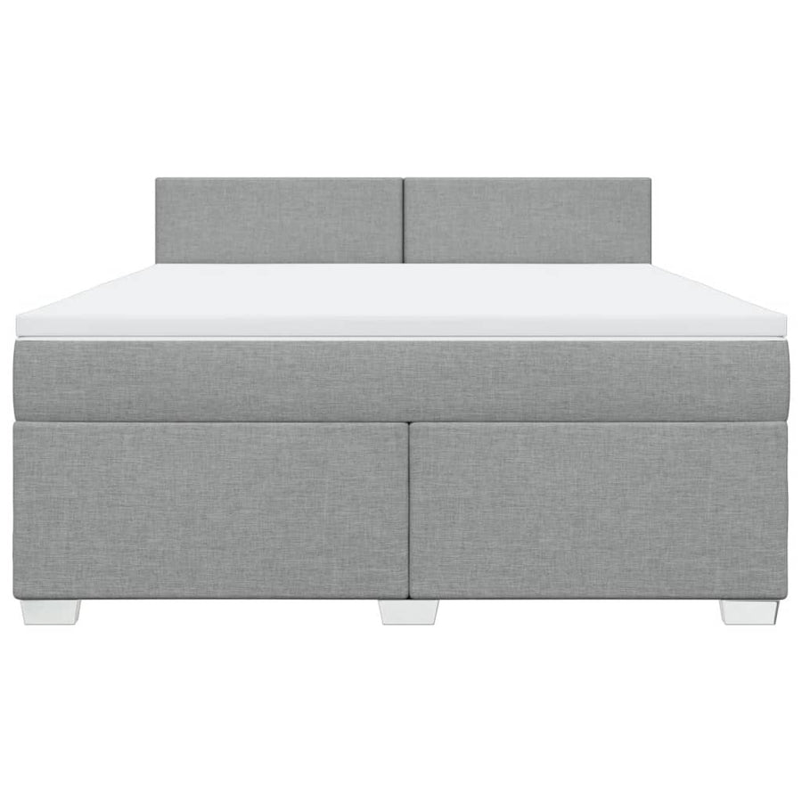 Boxspring met matras stof lichtgrijs 180x200 cm