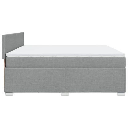 Boxspring met matras stof lichtgrijs 180x200 cm