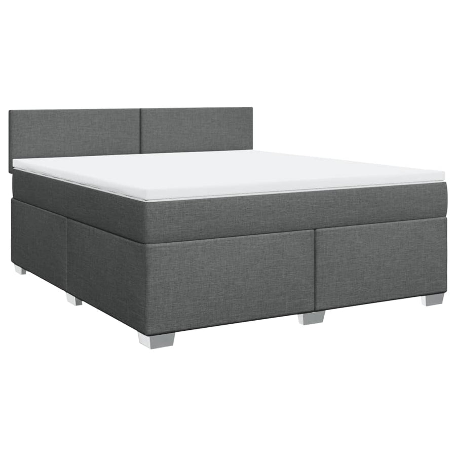 Boxspring met matras stof donkergrijs 180x200 cm