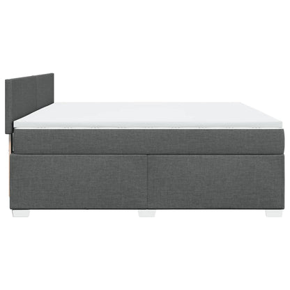 Boxspring met matras stof donkergrijs 180x200 cm