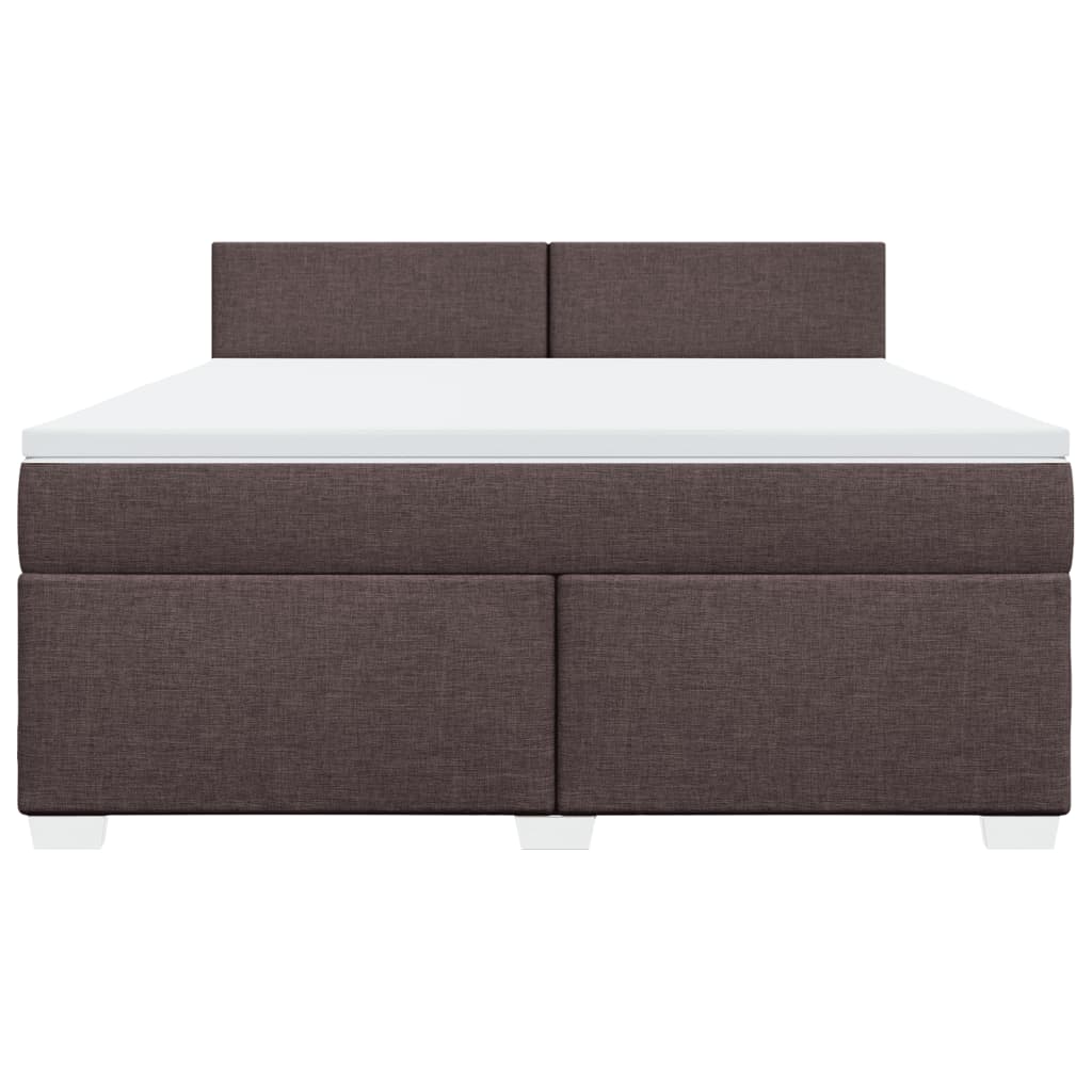 Boxspring met matras stof donkerbruin 180x200 cm