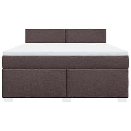 Boxspring met matras stof donkerbruin 180x200 cm