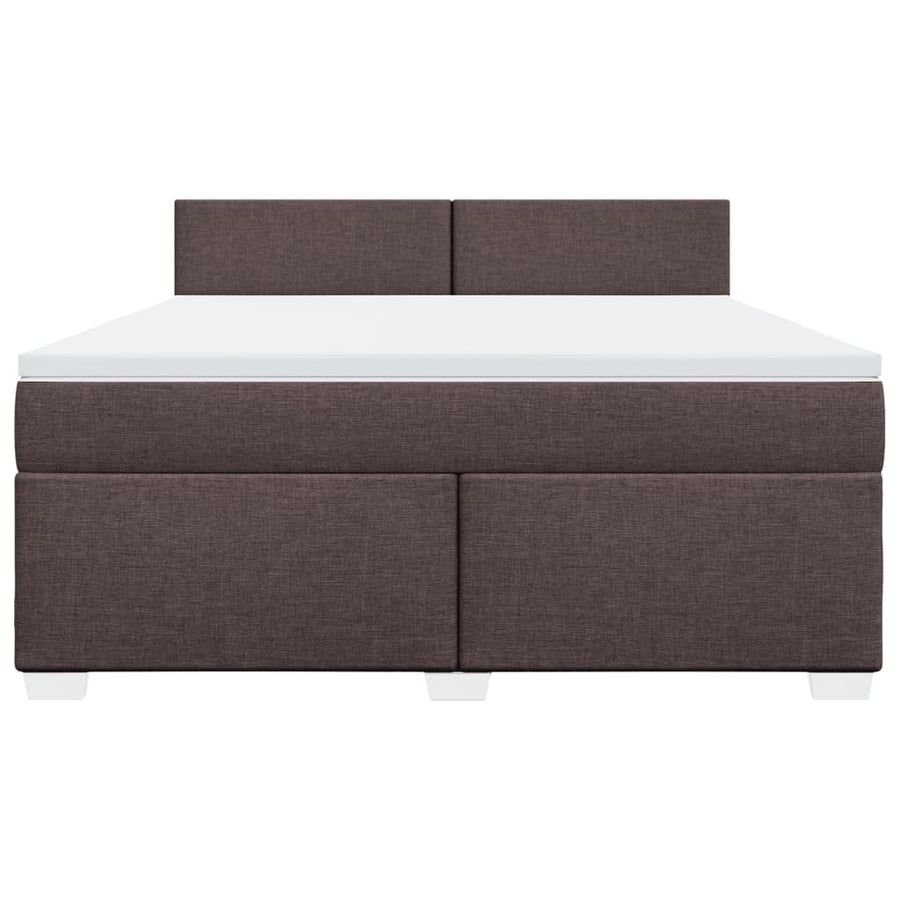 Boxspring met matras stof donkerbruin 180x200 cm