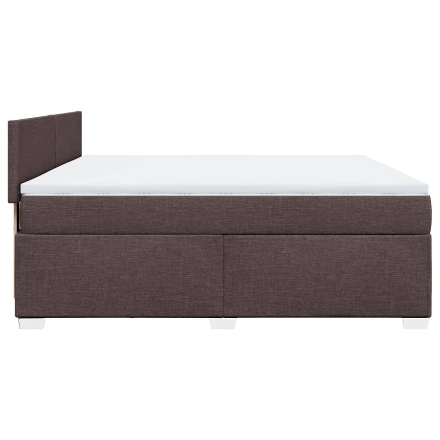 Boxspring met matras stof donkerbruin 180x200 cm