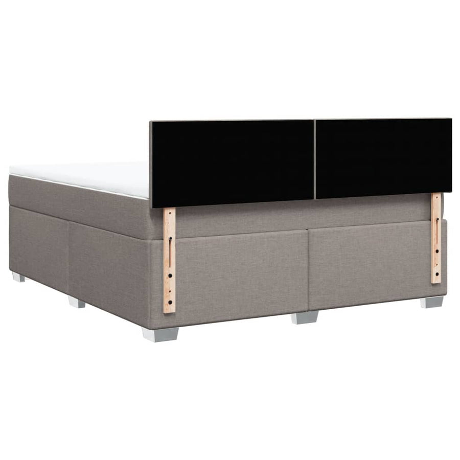 Boxspring met matras stof taupe 180x200 cm