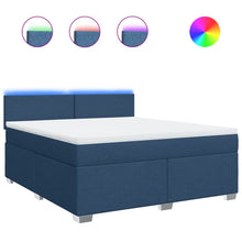 Boxspring met matras stof blauw 180x200 cm