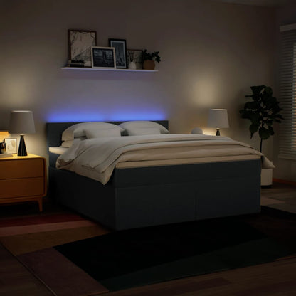 Boxspring met matras stof blauw 180x200 cm