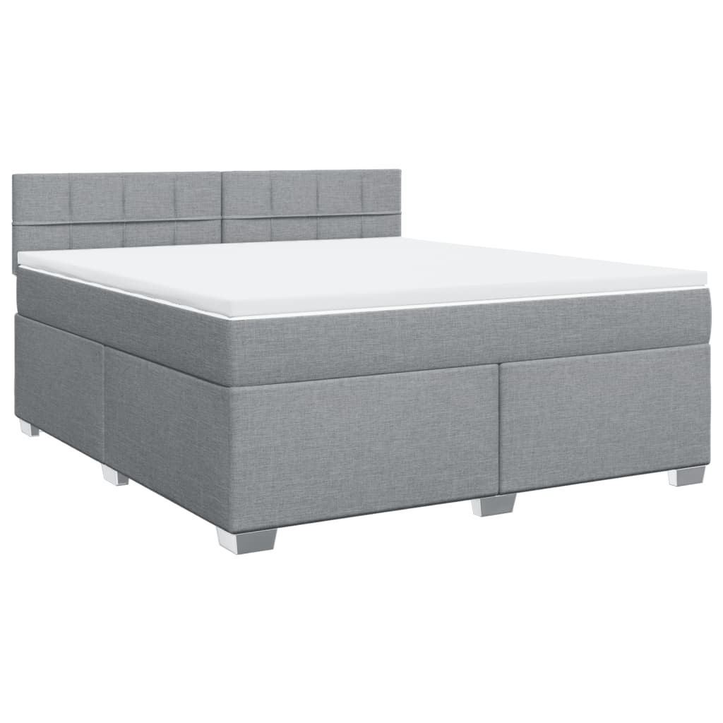 Boxspring met matras stof lichtgrijs 180x200 cm