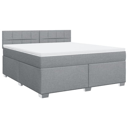 Boxspring met matras stof lichtgrijs 180x200 cm