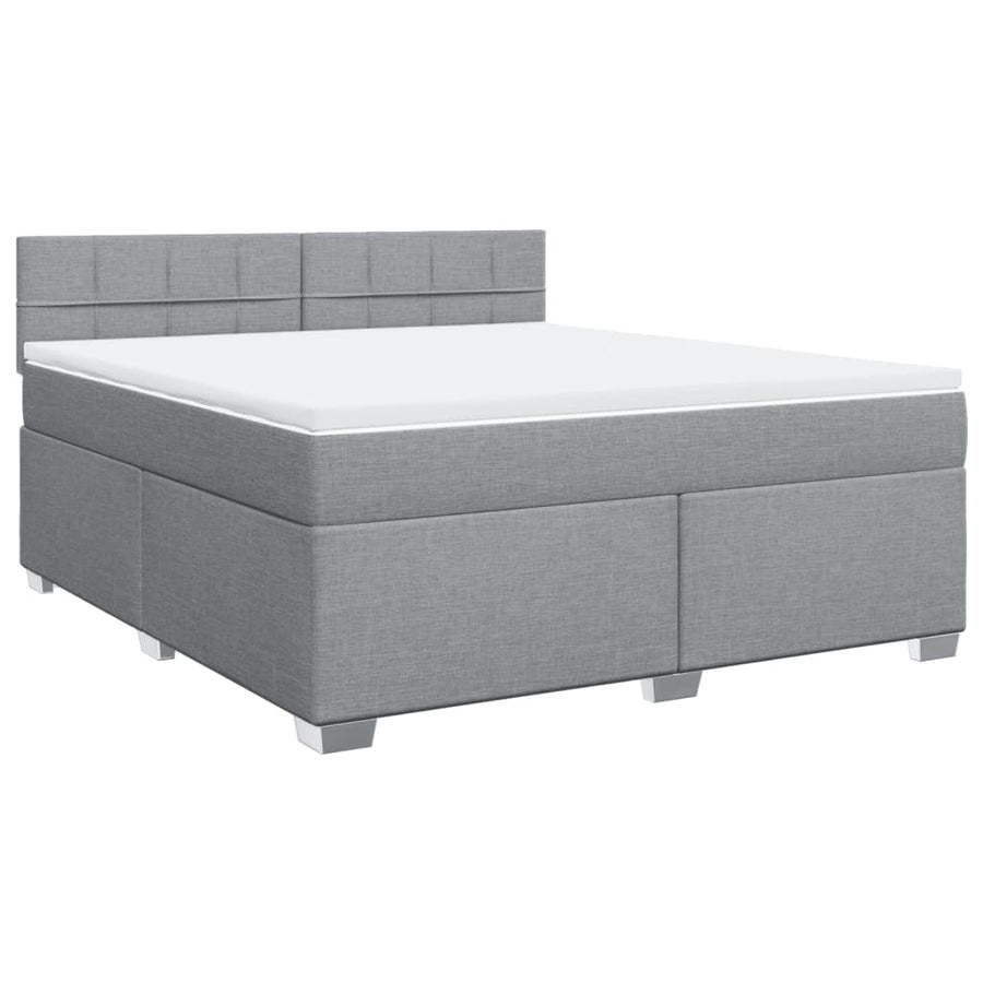 Boxspring met matras stof lichtgrijs 180x200 cm