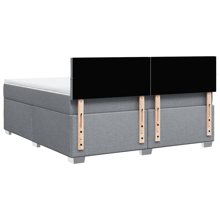 Boxspring met matras stof lichtgrijs 180x200 cm