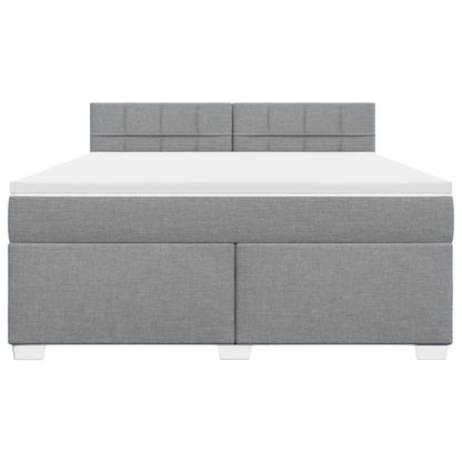 Boxspring met matras stof lichtgrijs 180x200 cm