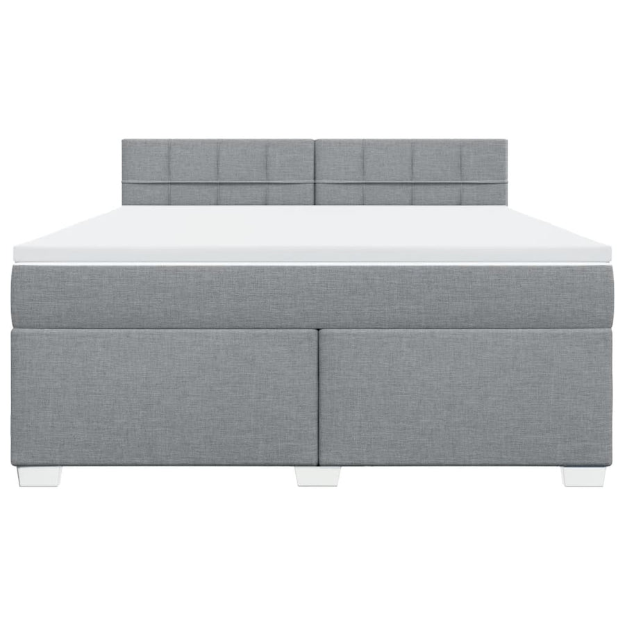 Boxspring met matras stof lichtgrijs 180x200 cm