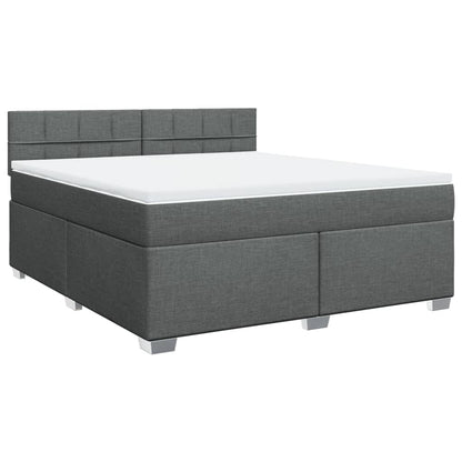 Boxspring met matras stof donkergrijs 180x200 cm