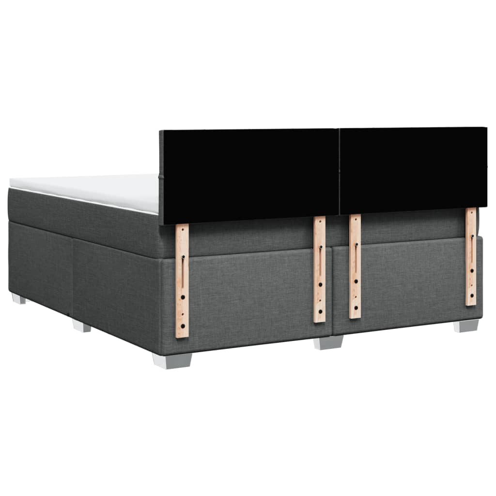 Boxspring met matras stof donkergrijs 180x200 cm