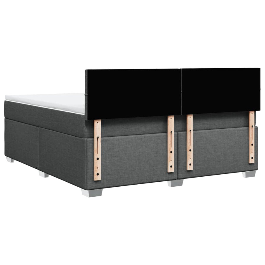 Boxspring met matras stof donkergrijs 180x200 cm