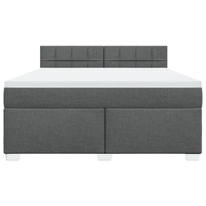Boxspring met matras stof donkergrijs 180x200 cm