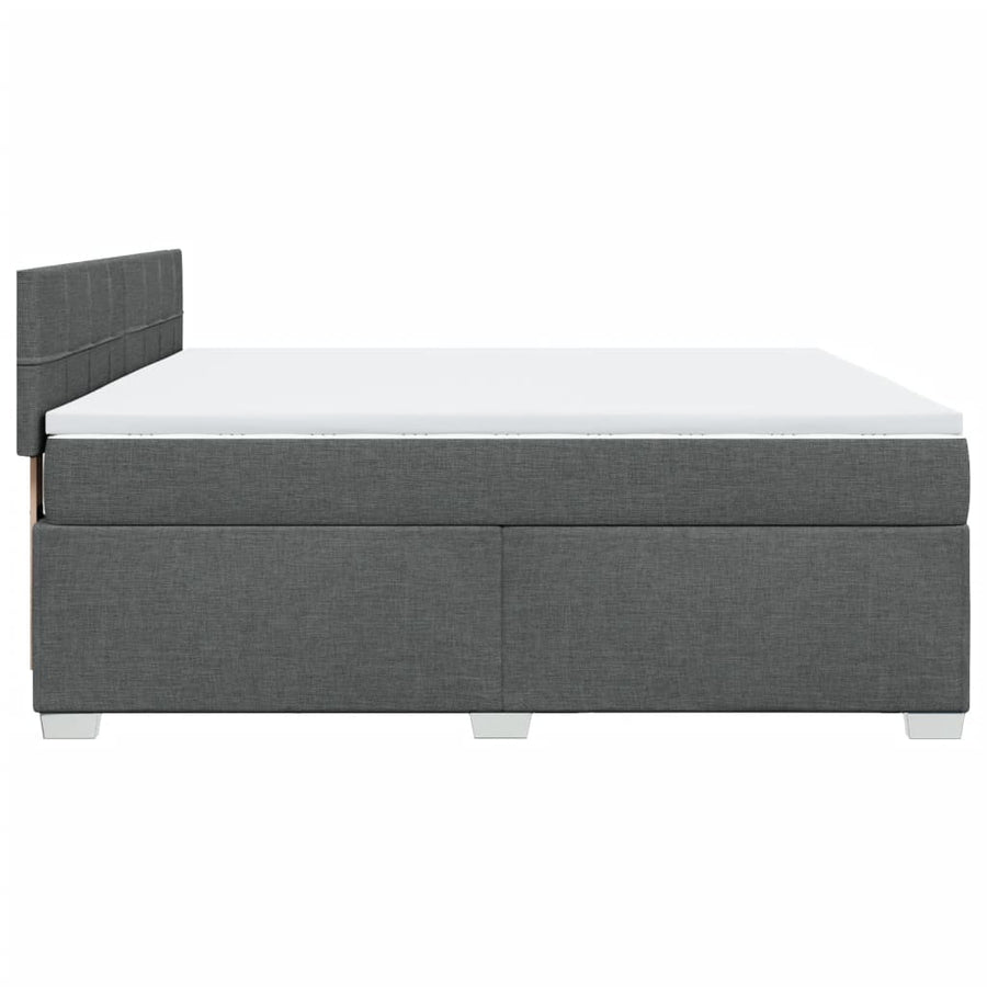 Boxspring met matras stof donkergrijs 180x200 cm