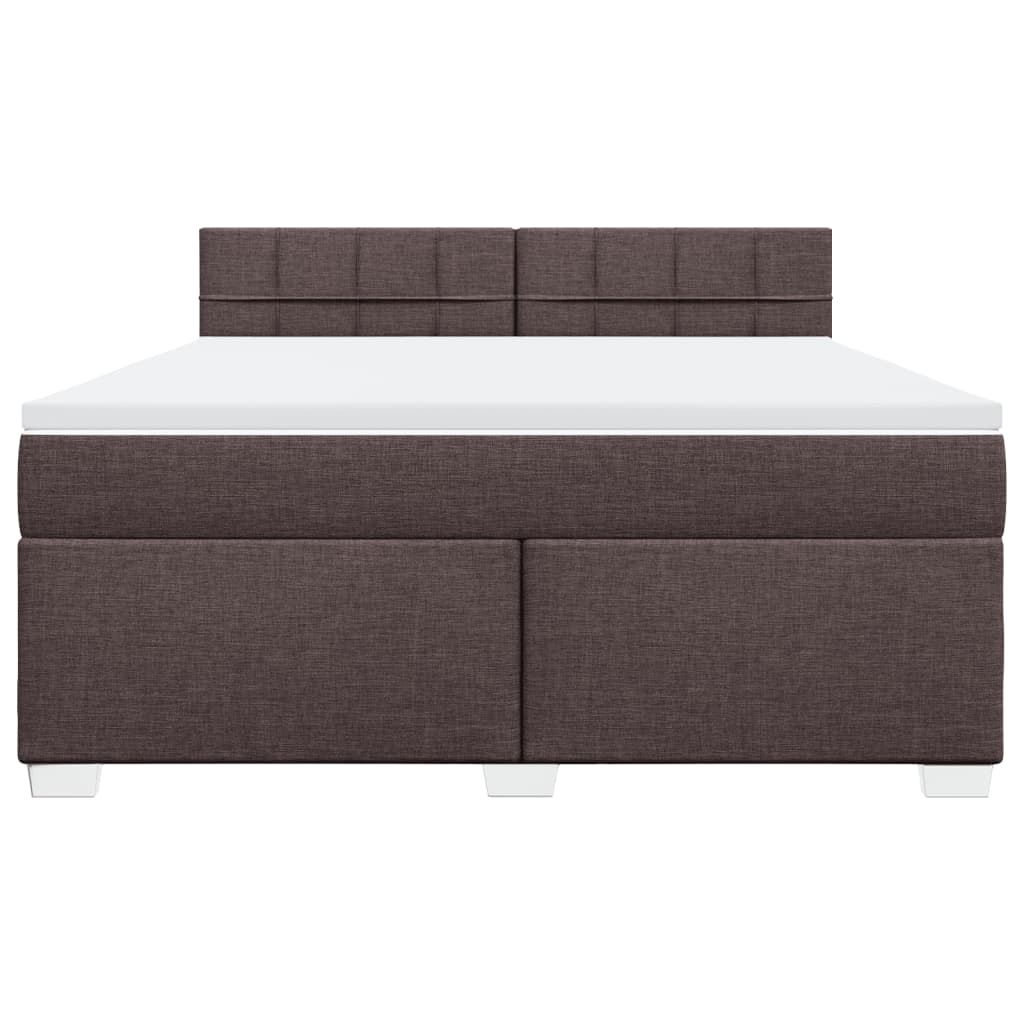 Boxspring met matras stof donkerbruin 180x200 cm