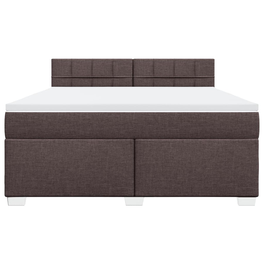 Boxspring met matras stof donkerbruin 180x200 cm