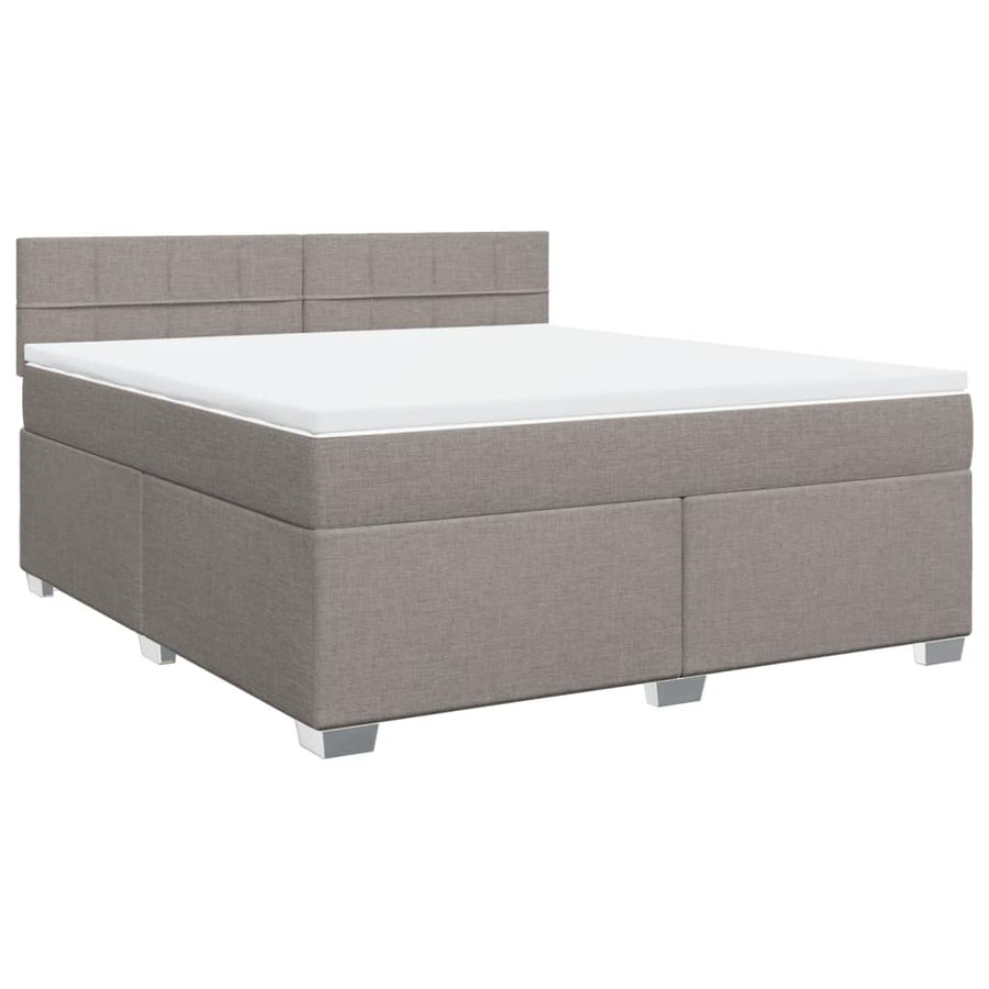 Boxspring met matras stof taupe 180x200 cm