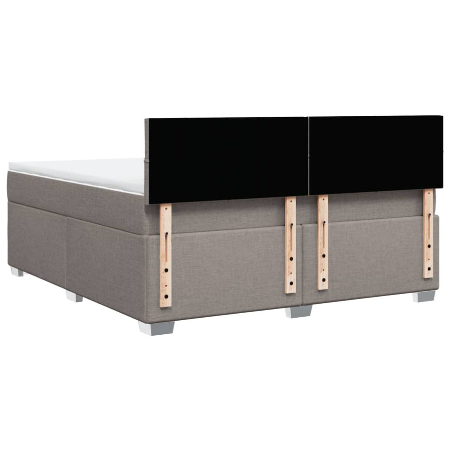 Boxspring met matras stof taupe 180x200 cm