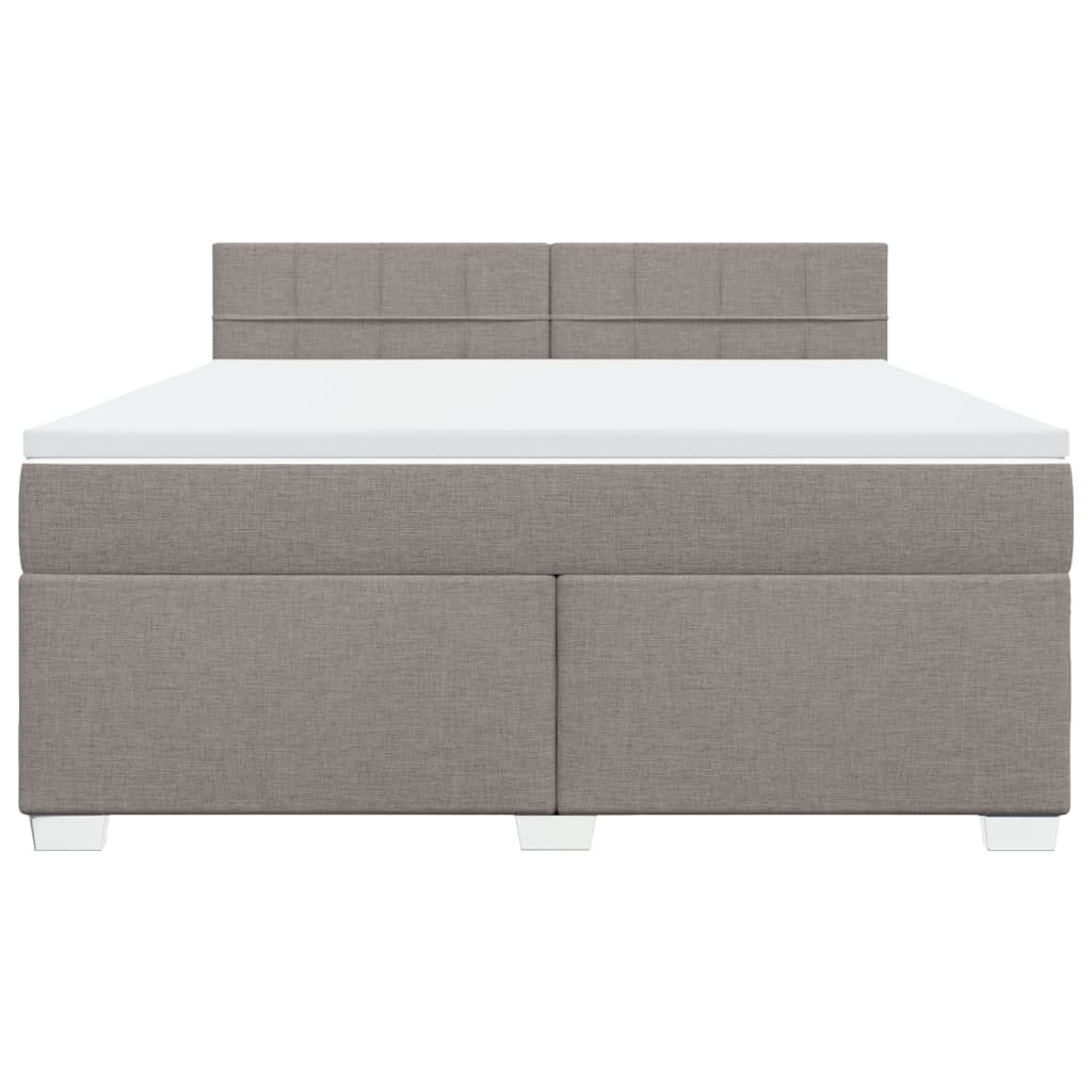Boxspring met matras stof taupe 180x200 cm