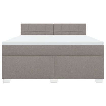 Boxspring met matras stof taupe 180x200 cm