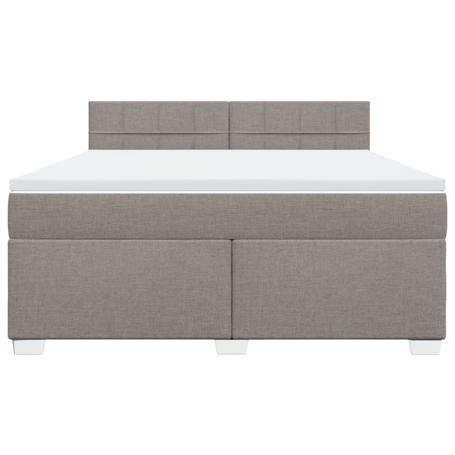 Boxspring met matras stof taupe 180x200 cm