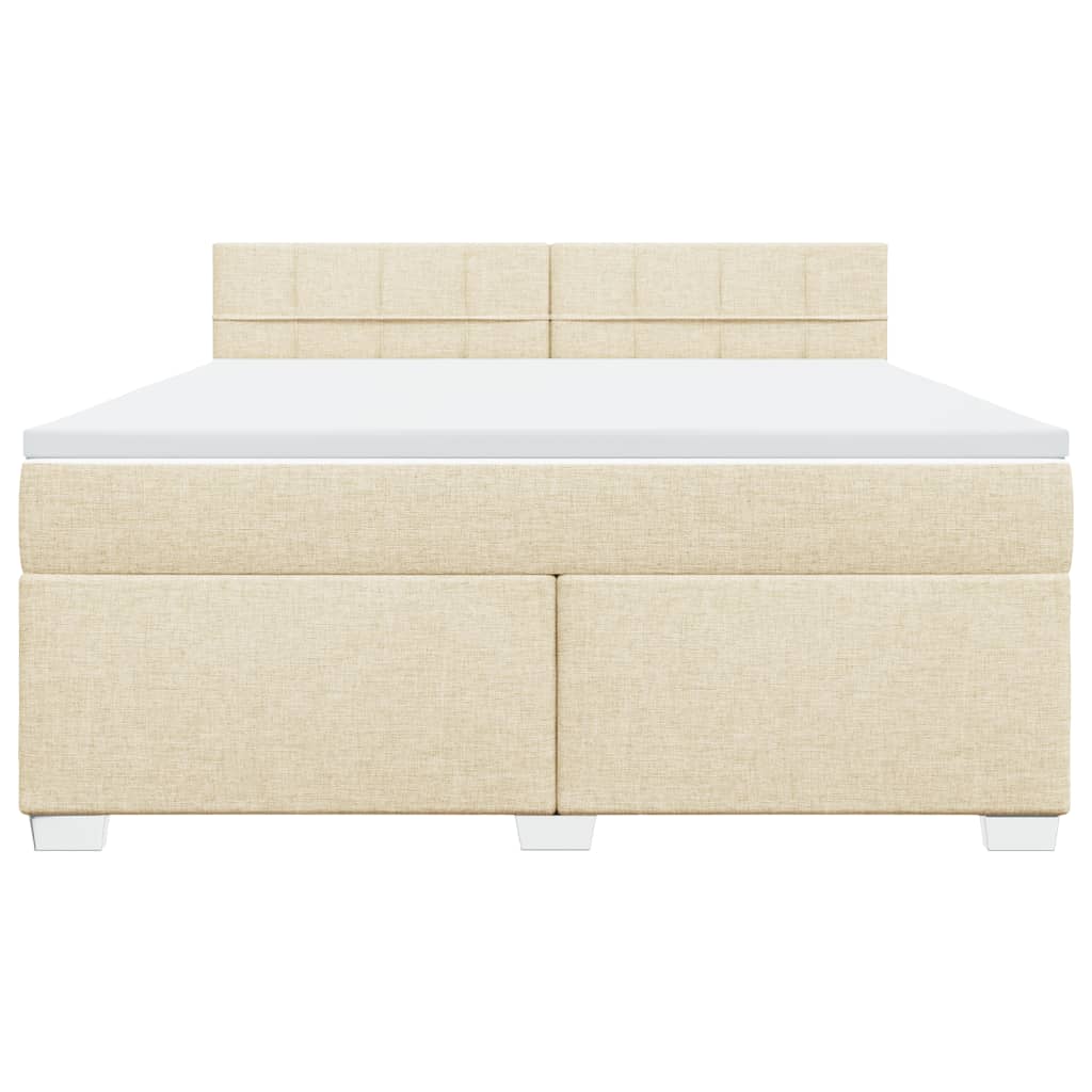 Boxspring met matras stof crèmekleurig 180x200 cm