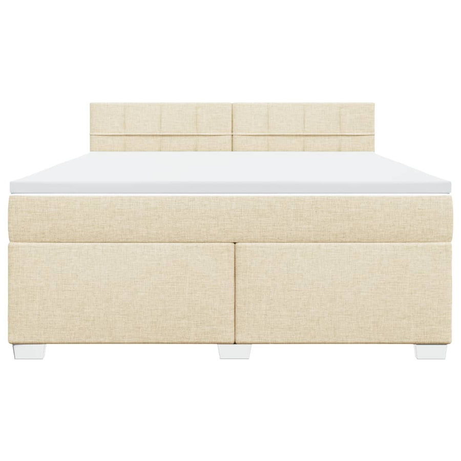 Boxspring met matras stof crèmekleurig 180x200 cm