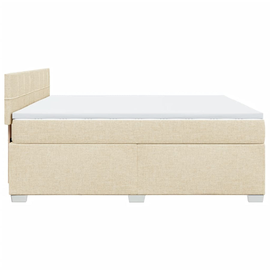Boxspring met matras stof crèmekleurig 180x200 cm