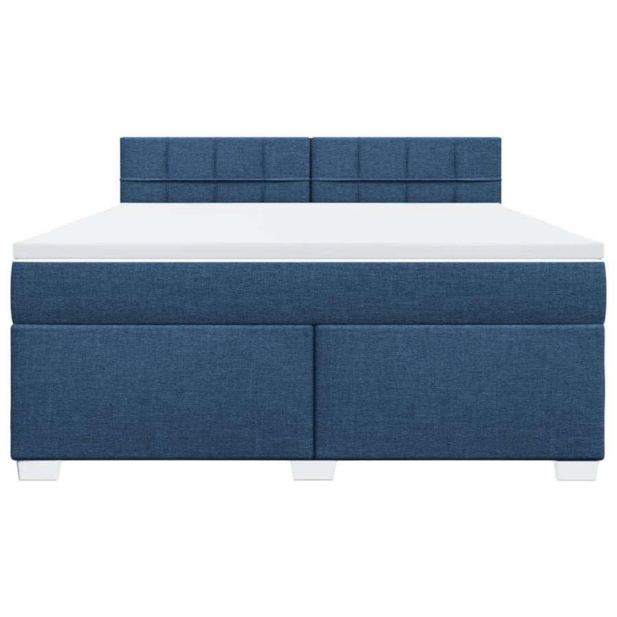 Boxspring met matras stof blauw 180x200 cm