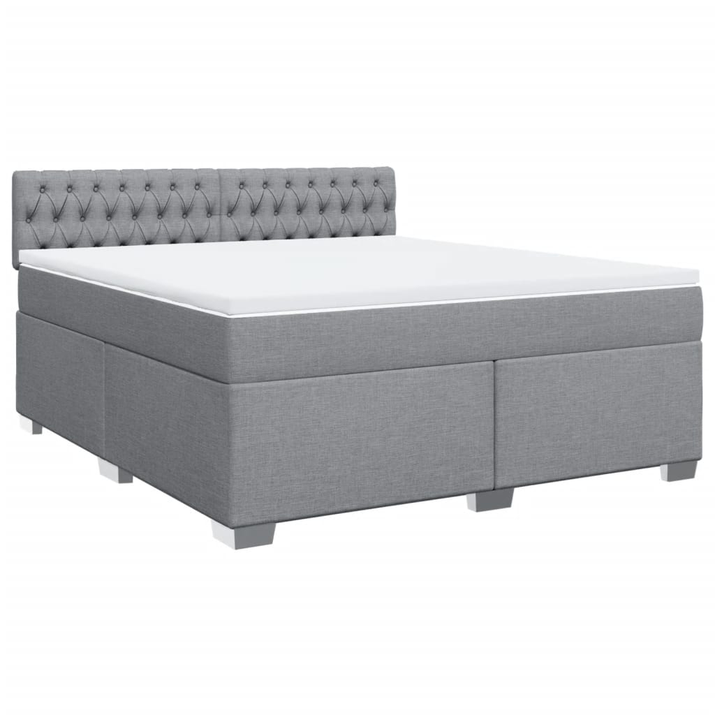 Boxspring met matras stof lichtgrijs 180x200 cm