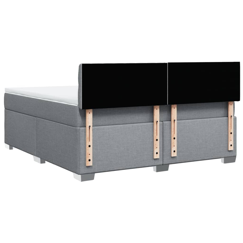 Boxspring met matras stof lichtgrijs 180x200 cm