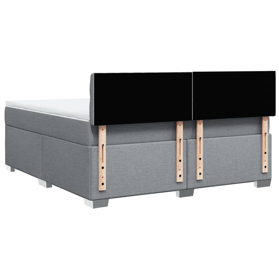 Boxspring met matras stof lichtgrijs 180x200 cm