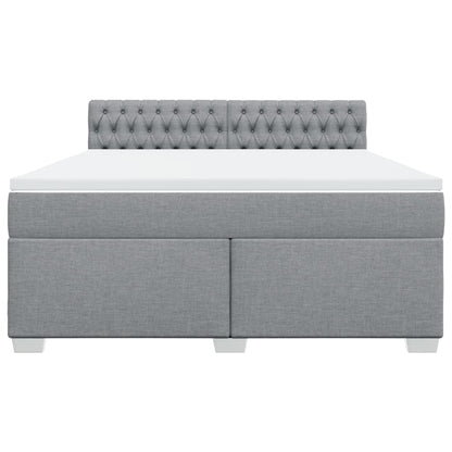 Boxspring met matras stof lichtgrijs 180x200 cm